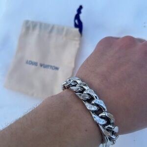 Silver stainless steel Louis Vuitton chain bracelet
